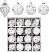 Set of 12 Decorative Christmas Baubles Rustic Christmas Bauble Ornaments in Vintage Style Christmas 