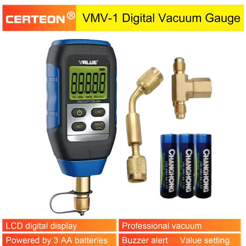 VMV-1 Portable Digital Vacuum Gauge HVAC Micron Meter Electronic Refrigeration High Precision Absolu