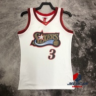 Hot Pressed Men's Jersey Allen Iverson White Basketball Embroidery Jersey