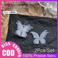 Aksesoris Kupu Kupu Tulle Charm Kuku Accessories Butterfly Hiasan Kuku/ Nail Payet 3D Resin Kuku Kup