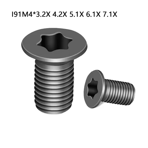 10pcs I91M4*3.2X M4*4.2X M4*5.1X M4*6.1X M4*7.1X CNC Lathe Three-flute Milling Cutter Head Fine-thre