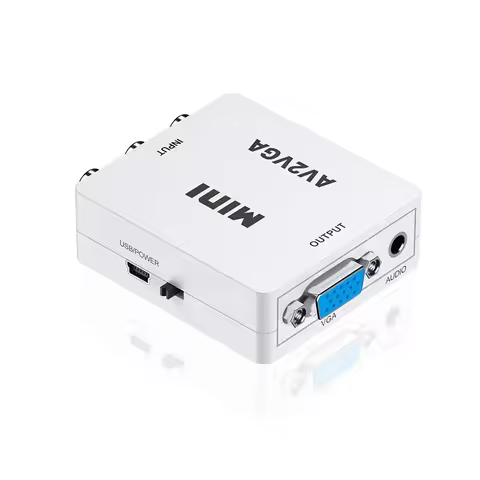 Mini 1080P RCA AV To VGA Video Converter Adapter with 3.5mm Audio AV2VGA / CVBS + Audio for PS2 DVD 