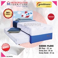 Gooddreams by Florence Kasur Spring bed 2in1 Kiddos Plane / Springbed matras anak