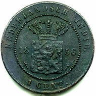 Top.Uang koin kuno 1 Cent NEDERLANDSCH INDIE 1856 Nice Grade Tp 1099