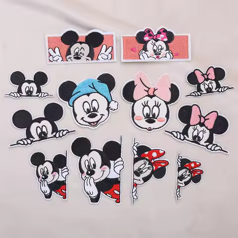 Cartoon Minnie Mickey Mouse Patches DIY Sew Fabric Iron on Patch Diy Decor Clothes Jeans Cartoon Emb