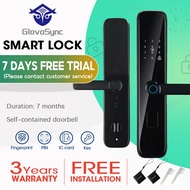 GLOVOSYNC Free Installation HDB Digital Lock Smart Lock Gate Lock Smart Digital Lock Fingerprint, Keyless Entry Door Lock with Handle