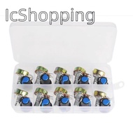 WH148 Potentiometer Kit B1K 10K 20K 50K 100K  1M 15mm Linear Taper Rotary Potentiometer Resistor Set