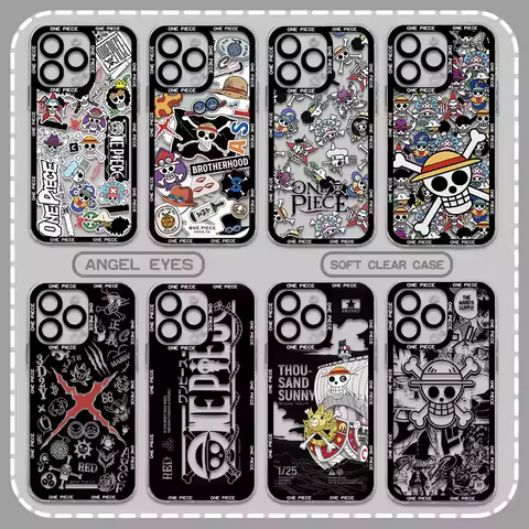 Japanese Anime L-Luffys LOGO Case For iPhone 16 15 14 13 12 11 Mini Pro Max X XR XSMax 7 8 Plus SE20
