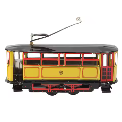 Metal Trolley Windup Vintage Unique Cool Textured Interesting Tinplate Trolley Model Wind Up Toys fo