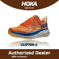 【100% Original】Hoka Clifton 9 Mesh breathable Sports Running Shoes Orange for men 1127895-VOIM