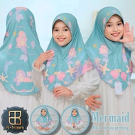 Al-JAZEERA CHILDREN'S INSTANT HIJAB MERMAID MOTIF JERSEY PRINTING COOL COMFORTABLE TO WEAR ORIGINAL 