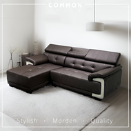 🔥  Mega Sales 🔥 Common Space - Odelle 3 Seaters L Shape Sofa | Leather or Velvet | Adjustable Headrest 沙发 151-02