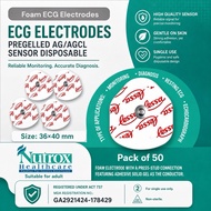 Lessa ECG Electrodes, Foam, Solid Gel, 36x40mm (Adult) Pack of 50’s