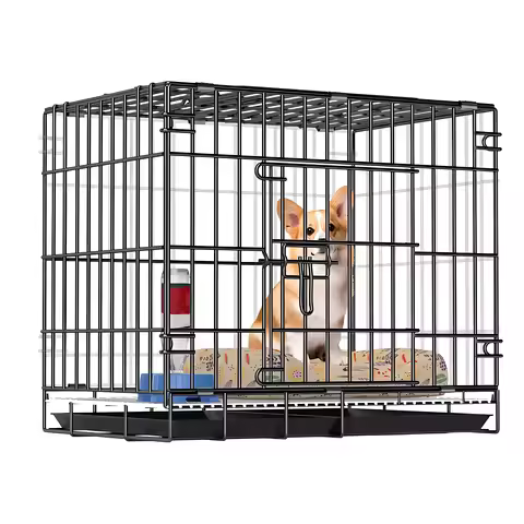 Dog Cage, Small and Medium-Sized Dog, Pet Cage, Fence, Thickened, Large Dog, Household Folding Dog B