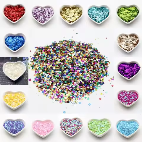 10g Solid Color Sequins Flat Round Pvc Clothing and Shoes Accessories DIY Hand-embroidered Flat Piec