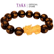 TAKA Jewellery 999 Pure Gold Pixiu with Beads Bracelet