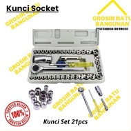 MESIN Socket Wrench Set 21 PCS/ Socket Wrench Set Workshop Tools/ Machine Shock Socket Wrench 4 mm-2