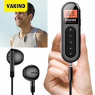 วิทยุ FM ชาร์จไฟได้ขนาดเล็ก76-108MHz วิทยุพกพาพร้อมไมโครโฟนสายคล้องคอสำหรับกีฬาและประชุมธุรกิจ