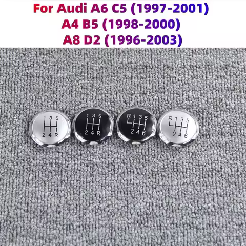 Manual 5/6 Speed Gear Shift Knob Lever Stick Cap Cover Speed Number Emblem Cap For Audi A6 C5 A4 B5 