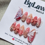 [ BYLAW.NAILS ] PREMIUM FAKE NAILS | PRESS ON NAILS | False Nails | 3D BUTTERFLY FAKE NAILS