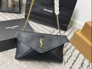 ✨YSL saint laurent envelope羊皮斜挎單肩包 女款 黑色