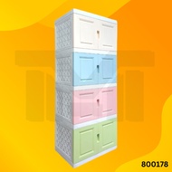 0015 Storage Cabinet 4 Tier / Plastic Cabinet / kitchen cabinet/Almari/Almari Baju/Almari Serbaguna 