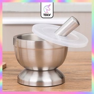 TDLV Stainless Steel Mortar and Pestle Kitchen Garlic Pugging Pot Spice Smasher