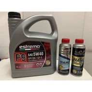 ESTREMO P9 5W-40 API SN FULLY SYNTHETIC ENGINE OIL &amp; OIL CLEANER &amp; MOS2+