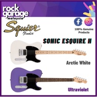Squier Sonic Esquire H Electric Guitar W/Black Pickguard,  Ultraviolet/Arctic White