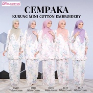 Dhia Cotton • Baju Kurung Mini CEMPAKA • Baju Kurung Cotton Embroidery • Baju Kurung Mini Moden Full