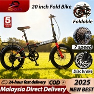 20 inch fold bike Foldable bike 20-inch Basikal lipat suitable for 120-160cm bear 150kg gear 7 speed