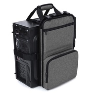 yunhaoSK-Desktop Computer Case Belt Holder Desktop Carrying Case with Pockets for Keyboard Cable Hea
