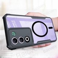 Casing For OPPO A5 5G 2025 CPH2735 Clear Anti-Drop Acrylic Protective Cover With Magnetic Sticker