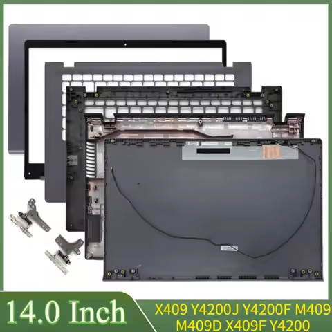 14"Grey For X409 Y4200J Y4200F M409 M409D X409F Y4200 Laptop LCD Back Cover Front Bezel Hinges Palmr