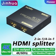 Jinhua HDMI splitter 1-in 2-out/4-out 4K/60Hz HD 2/4-in-1 video splitter 1-input and 2/4-output