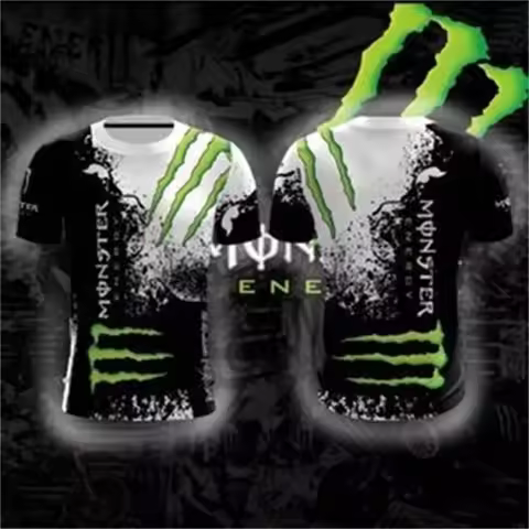 Adult Monster Energy 3D Printed Men's Sport T-Shirt for Outdoor Fitness, Leisure and Casual Sports S
