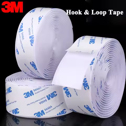 3M 9448A High Adhesive Hook Loop with Back Adhesive, Double-Sided 3m Tape with High Viscosity No Tra