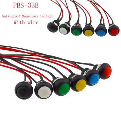 12mm PBS-33B Waterproof Momentary ON OFF Push Button Swithch Mini Round Switch