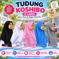 (GL) Tudung Sekolah Dua Lapis Koshibo / Tudung Sekolah 2 Lapis Koshibo Sekolah Tudung Kanak-Kanak KA
