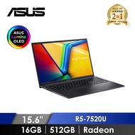 華碩 ASUS Vivobook Go OLED 筆記型電腦 15.6" (R5-7520U/16GB/512GB/Radeon/W11) 黑 E1504FA-0081K7520U