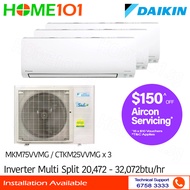 Daikin Inverter Multi-Split AirCon MKM75VVMG/CTKM25VVMG x 3