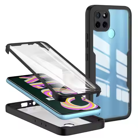 360 Degree Phone Case For Realme C21Y C25Y C33 C30 C25S 8 8i 9 Pro Plus 9i 6 7 Full Body Transparent