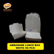 Paper Lunch Box - White ( 50pcs± )  - ABBAWARE - Disposable Paper Lunch Box - Bekas Makanan