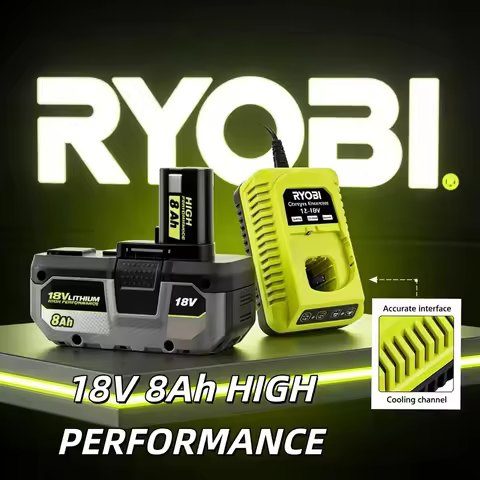 Original RYOBI 18V 8Ah Rechargeable Lithium Battery in 2026- Long Lifespan, High Capacity Compatible
