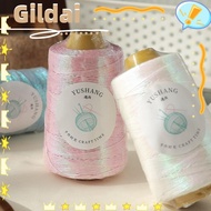 GILDAI 100g/Roll Metallic Core Yarn, Shiny Glitter DIY Craft Core Spun Yarn,  Hand Woven Silver Colo