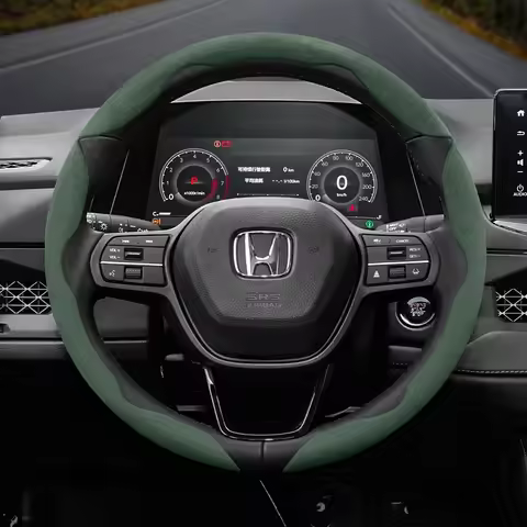 Suitable for Honda Anti-Slip Buckle Segmented Suede Steering Wheel Cover Suitable for Civic Fit 8Th 