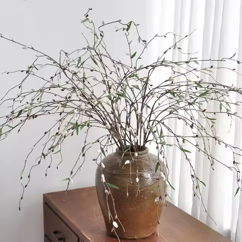 110CM Artificial Willow Branch Home Space Decoration Long Branch Snow Willow Branch Hotel Decoration