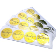 100ดวง สีทองเงาแท้ กันน้ำ สติกเกอร์ขอบคุณ "Thank you" sticker