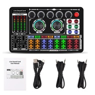 publisher F999 Sound Card Audio Mixer Live Sound Card Voice Changer Mixing Console Amplifier Sound C