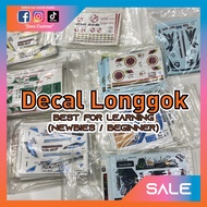 Decal Longgok Random Pick for learning custom hotwheels decal tire wings exhaust putty tamiya honda 